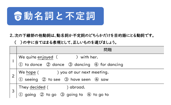 「動名詞と不定詞の区別を深く理解しよう」教材イメージ