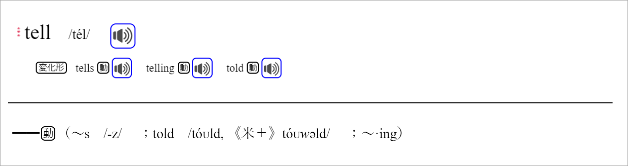 tellの過去形