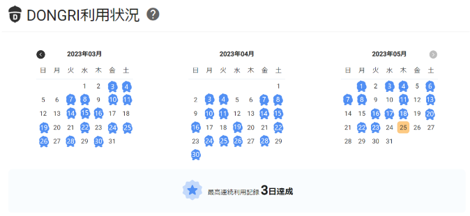 生徒ユーザー側の利用状況表示