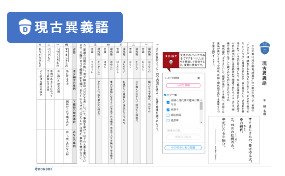 「現古異義語」教材イメージ