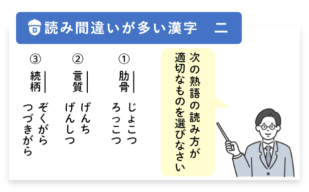 「読み間違いが多い漢字 二」教材イメージ