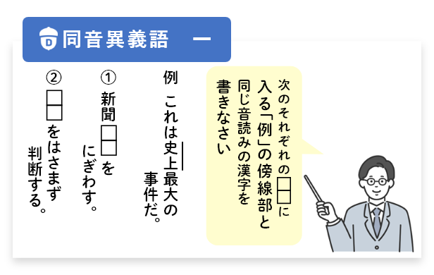 「同音異義語 一」教材イメージ