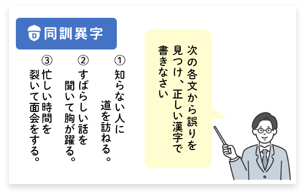 「同訓異字」教材イメージ