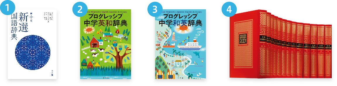 セット辞書：新選国語辞典、プログレッシブ中学英和・和英辞典、日本大百科全書（ニッポニカ）